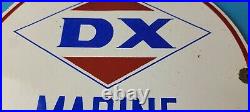 Vintage DX Diamond Motor Oil Sign Marine Gasoline Outboard Pump Porcelain Sign