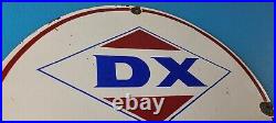 Vintage DX Diamond Motor Oil Sign Marine Gasoline Outboard Pump Porcelain Sign