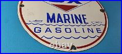 Vintage DX Diamond Motor Oil Sign Marine Gasoline Outboard Pump Porcelain Sign