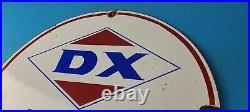 Vintage DX Diamond Motor Oil Sign Marine Gasoline Outboard Pump Porcelain Sign