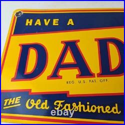 Vintage Dad's Root Beer Sign Old Fashioned Beverage Store Gas Oil Pump Sign