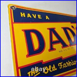 Vintage Dad's Root Beer Sign Old Fashioned Beverage Store Gas Oil Pump Sign