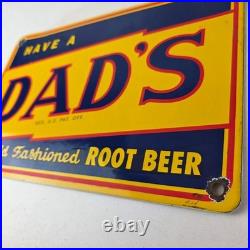 Vintage Dad's Root Beer Sign Old Fashioned Beverage Store Gas Oil Pump Sign