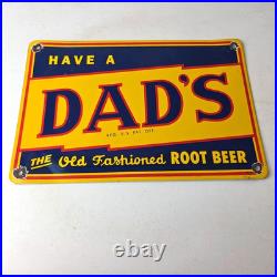 Vintage Dad's Root Beer Sign Old Fashioned Beverage Store Gas Oil Pump Sign