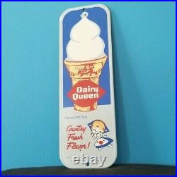 Vintage Dairy Queen Porcelain Ice Cream Milk Drive Thru Gas General Store Sign