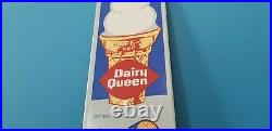 Vintage Dairy Queen Porcelain Ice Cream Milk Drive Thru Gas General Store Sign