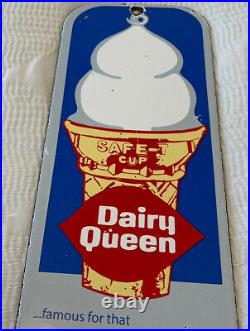 Vintage Dairy Queen Porcelain Sign Milk Gas Blizzard Dilly Bar Ice Cream Cake