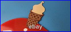 Vintage Dairy Queen Sign Porcelain Diner Gas Pump Ice Cream Cone Sign