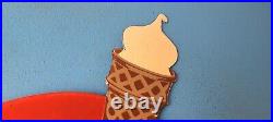 Vintage Dairy Queen Sign Porcelain Diner Gas Pump Ice Cream Cone Sign