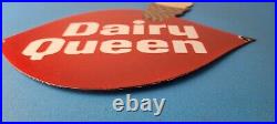 Vintage Dairy Queen Sign Porcelain Diner Gas Pump Ice Cream Cone Sign