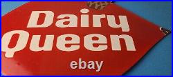 Vintage Dairy Queen Sign Porcelain Diner Gas Pump Ice Cream Cone Sign