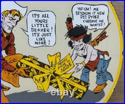 Vintage Daisy Bb Gun Porcelain Sign Dealership Air Rifle Gas Motor Oil Pistol