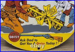 Vintage Daisy Bb Gun Porcelain Sign Dealership Air Rifle Gas Motor Oil Pistol