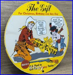 Vintage Daisy Bb Gun Porcelain Sign Dealership Air Rifle Gas Motor Oil Pistol