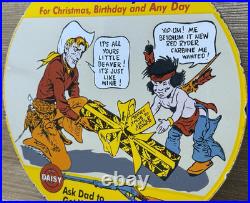 Vintage Daisy Bb Gun Porcelain Sign Dealership Air Rifle Gas Motor Oil Pistol