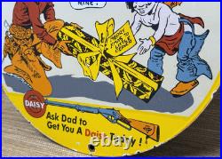 Vintage Daisy Bb Gun Porcelain Sign Dealership Air Rifle Gas Motor Oil Pistol