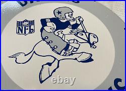 Vintage Dallas Cowboys Porcelain NFL Stadium Football Sports Service Gas Sign