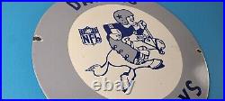 Vintage Dallas Cowboys Porcelain Sign Football NFL Gas Pump Service Sign