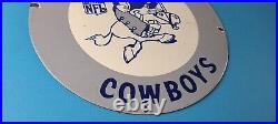 Vintage Dallas Cowboys Porcelain Sign Football NFL Gas Pump Service Sign