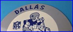 Vintage Dallas Cowboys Porcelain Sign Football NFL Gas Pump Service Sign