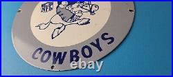 Vintage Dallas Cowboys Porcelain Sign Football NFL Gas Pump Service Sign