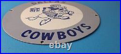 Vintage Dallas Cowboys Porcelain Sign Football NFL Gas Pump Service Sign