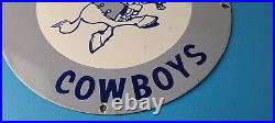 Vintage Dallas Cowboys Porcelain Sign Football NFL Gas Pump Service Sign