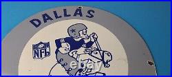 Vintage Dallas Cowboys Porcelain Sign Football NFL Gas Pump Service Sign