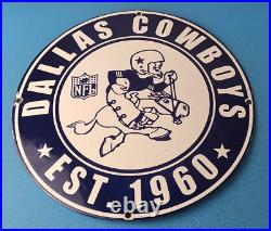 Vintage Dallas Cowboys Porcelain Sign Texas Football NFL Gas Pump Sign