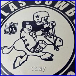 Vintage Dallas Cowboys Porcelain Sign Texas Football NFL Gas Pump Sign
