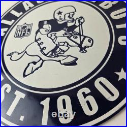 Vintage Dallas Cowboys Porcelain Sign Texas Football NFL Gas Pump Sign