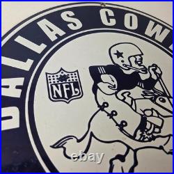 Vintage Dallas Cowboys Porcelain Sign Texas Football NFL Gas Pump Sign