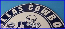 Vintage Dallas Cowboys Porcelain Sign Texas Football NFL Gas Pump Sign
