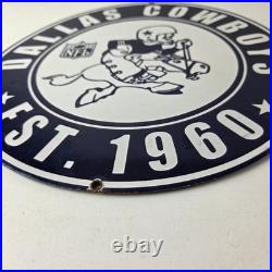 Vintage Dallas Cowboys Porcelain Sign Texas Football NFL Gas Pump Sign