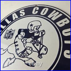 Vintage Dallas Cowboys Porcelain Sign Texas Football NFL Gas Pump Sign