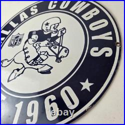 Vintage Dallas Cowboys Porcelain Sign Texas Football NFL Gas Pump Sign