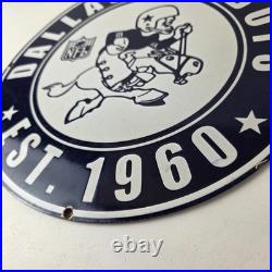 Vintage Dallas Cowboys Porcelain Sign Texas Football NFL Gas Pump Sign