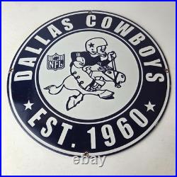 Vintage Dallas Cowboys Porcelain Sign Texas Football NFL Gas Pump Sign
