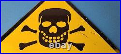 Vintage Danger Sign Skull Crossbones Warning Caution Gas Pump Service Sign