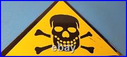 Vintage Danger Sign Skull Crossbones Warning Caution Gas Pump Service Sign