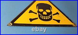 Vintage Danger Sign Skull Crossbones Warning Caution Gas Pump Service Sign