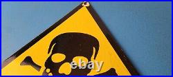 Vintage Danger Sign Skull Crossbones Warning Caution Gas Pump Service Sign