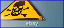 Vintage Danger Sign Skull Crossbones Warning Caution Gas Pump Service Sign