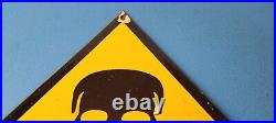 Vintage Danger Sign Skull Crossbones Warning Caution Gas Pump Service Sign