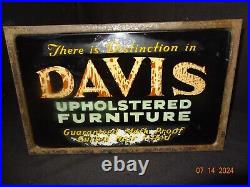 Vintage Davis Upholstered Furniture Reverse Painted Lighted Sign