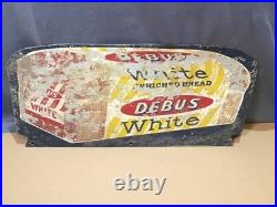 Vintage Debus White Enriched Bread Advertising Sign 2 sided Rare original