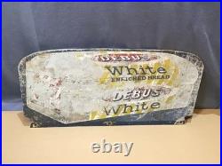 Vintage Debus White Enriched Bread Advertising Sign 2 sided Rare original