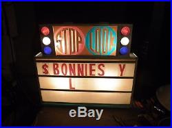 Vintage Deco 50'S Lighted STOP LOOK SIGN Changeable Letter Marquee