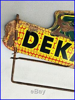 Vintage Dekalb Weather Vane Seed Corn Two Sided Flying Ear Corn Farm Metal Sign