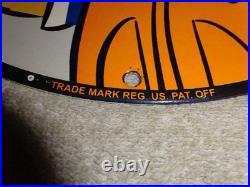Vintage Dennis The Menace+ A & W Root Beer 11 3/4 Porcelain Metal Soda Gas Sign